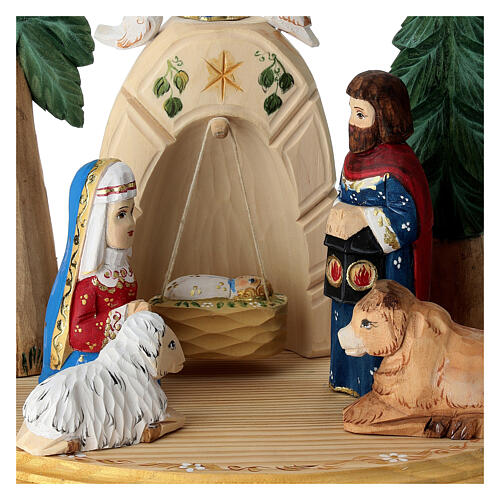 Crèche Nativité russe bois peint 16 cm 2