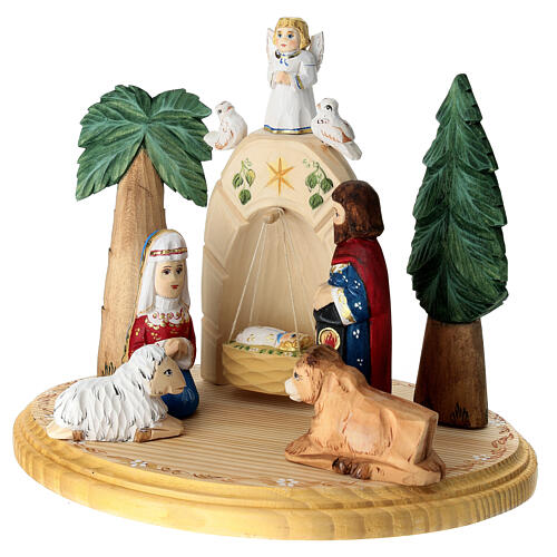 Nativity Holy Family in painted Russian wood 16 cm 3
