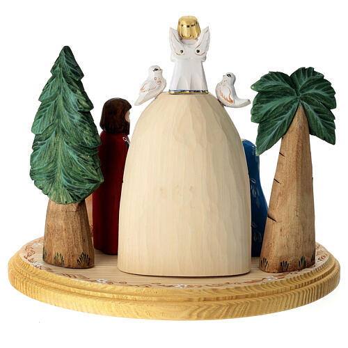 Nativity Holy Family in painted Russian wood 16 cm 6