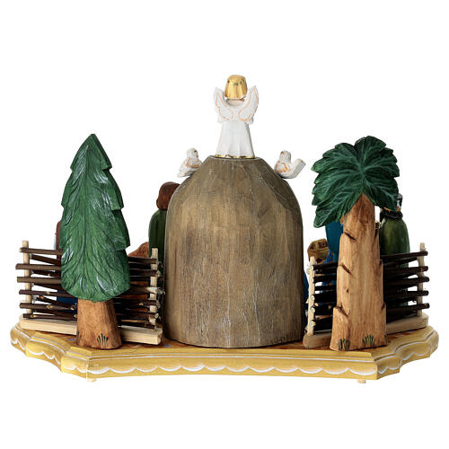 Russian Nativity Scene, carved and hand-painted wood, 6 in 7