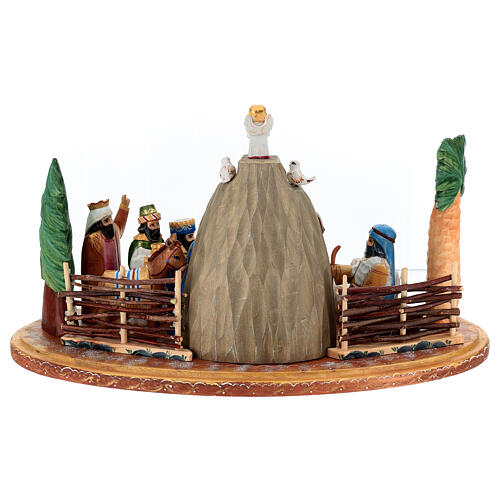 Complete Nativity Birth of Jesus 16 cm hand painted carved wood 11