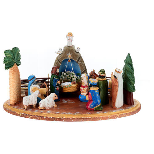 Complete Nativity Birth of Jesus 6 in Russia hand painted carved wood 1