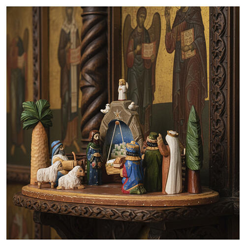 Complete Nativity Birth of Jesus 6 in Russia hand painted carved wood 2