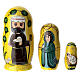 Yellow Russian doll with Nativity, set of 3, hand-painted, 4 in s1
