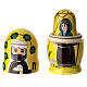 Yellow Russian doll with Nativity, set of 3, hand-painted, 4 in s2