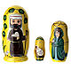 Yellow Russian doll with Nativity, set of 3, hand-painted, 4 in s3