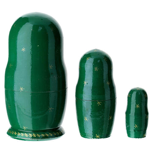 Grüne Matrjoschka Krippe handbemalt, 10 cm 3