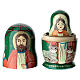 Poupée russe verte Nativité 3 poupées 10 cm peinte à la main s2