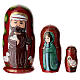 Poupée russe rouge avec Nativité 3 poupées 10 cm peinte à la main s1