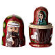Poupée russe rouge avec Nativité 3 poupées 10 cm peinte à la main s2