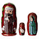 Matrioshka Natividade vermelha 10 cm pindata à mão s3