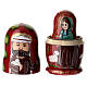 Matryoshka Nativity Holy Family 10 cm hand painted red s2