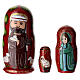 Matryoshka Nativity Holy Family 10 cm hand painted red s3