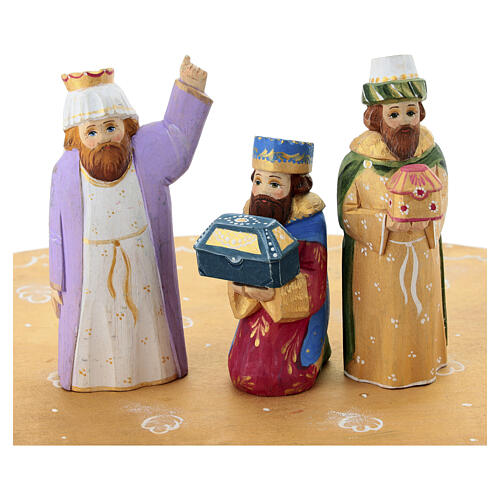 Crèche en bois peint 20 cm traditionnelle russe 4