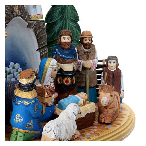 Presepe in legno dipinto 20 cm tradizionale russo 6