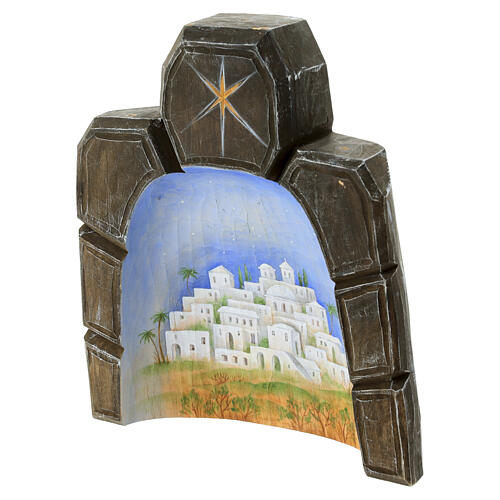 Presepe in legno dipinto tradizionale russo statuine 12 cm 30x35x30 8