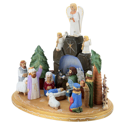 Nativity scene in painted wood 20 cm traditional Russian 5