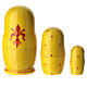 Yellow Russian doll with Nativity, Florence, set of 3, 4 in s3
