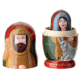 Red matryoshka doll, set of 3, Venise, 4 in