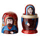 Red Russian doll with Nativity, Florence, set of 3, 4 in s2