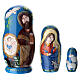 Matryoshka Nativity blue Rome 10 cm 3 dolls s1