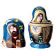 Matryoshka Nativity blue Rome 10 cm 3 dolls s2