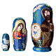 Matryoshka Nativity blue Rome 10 cm 3 dolls s3