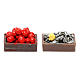 Pareja de cajas de fruta, hortalizas y pescado para el pesebre s1