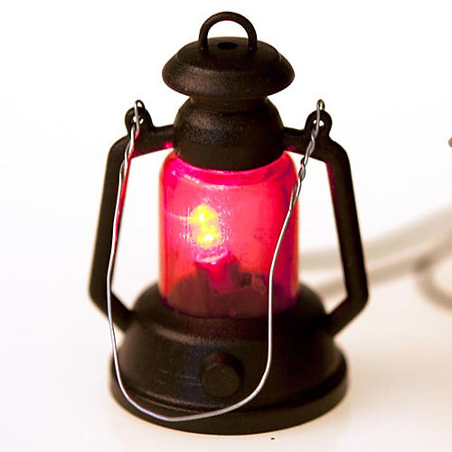 Nativity set accessory, battery-operated lantern 4cm 3