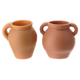 Vases terre cuite pour crèche 2 pièces en plastique