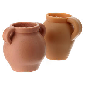Vases terre cuite pour crèche 2 pièces en plastique