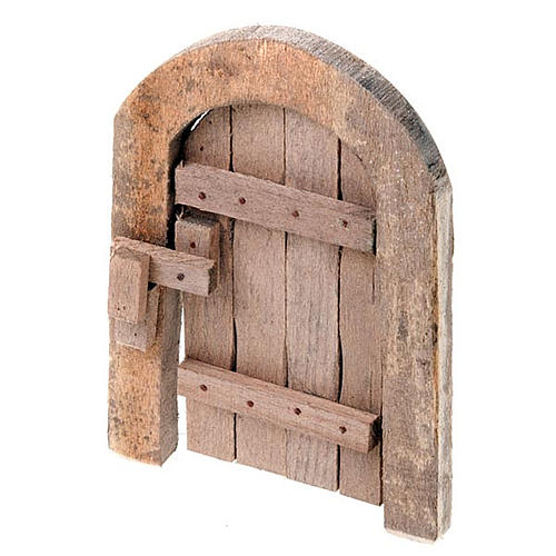 Puerta de madera arco para pesebres artesanales 1