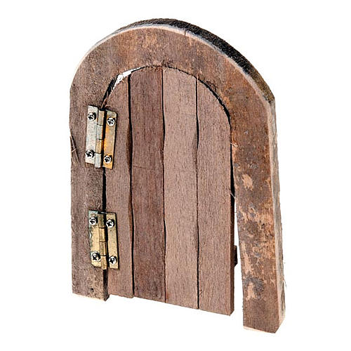 Puerta de madera arco para pesebres artesanales 2