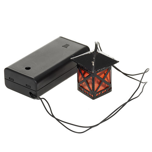 Nativity set accessory, battery-operated red lantern 1