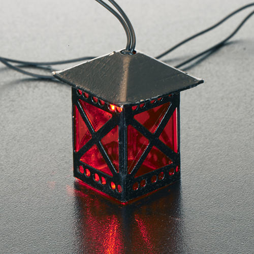 Nativity set accessory, battery-operated red lantern 2