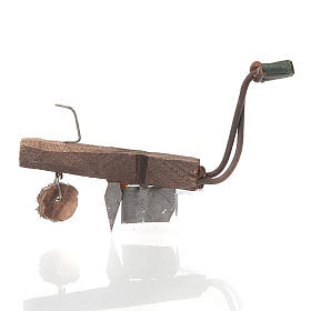 Nativity set accessory, wood and metal plough