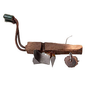Nativity set accessory, wood and metal plough
