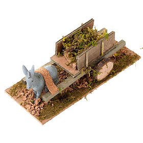 Animali presepe: Asinello con carretto carico di erba presepe 8 cm Animali presepe: Asinello con carretto carico di erba presepe 8 cm