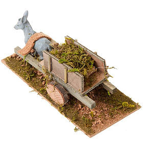 Animali presepe: Asinello con carretto carico di erba presepe 8 cm Animali presepe: Asinello con carretto carico di erba presepe 8 cm