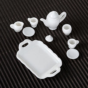 Nativity accessory, Tea set in white porcelain