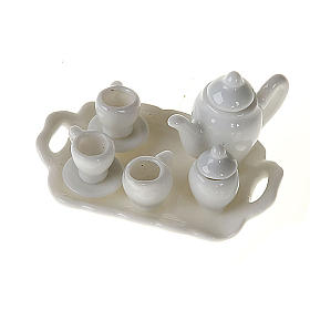 Nativity accessory, Tea set in white porcelain