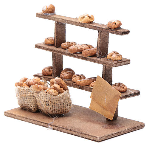 Stoisko z chlebem figurka do szopki drewno terakota 2