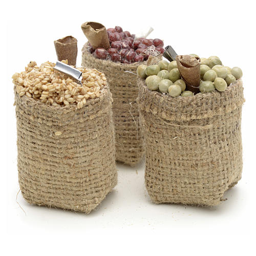 Sacco juta con cibo terracotta per presepe 2