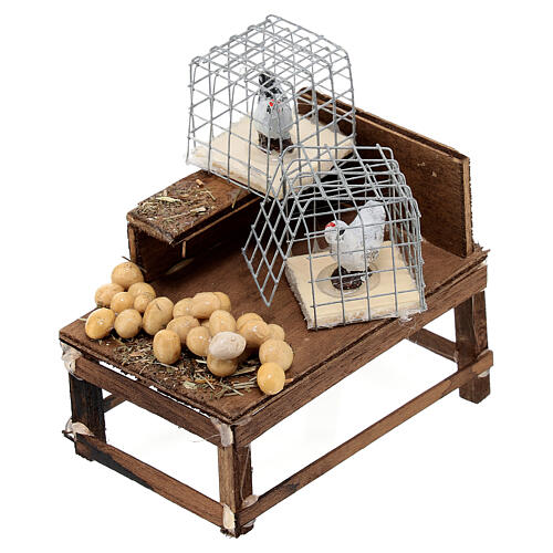Neapolitan set accessory stand with eggs and hens terracotta 2