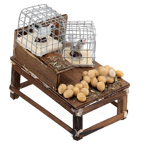 Neapolitan set accessory stand with eggs and hens terracotta 3