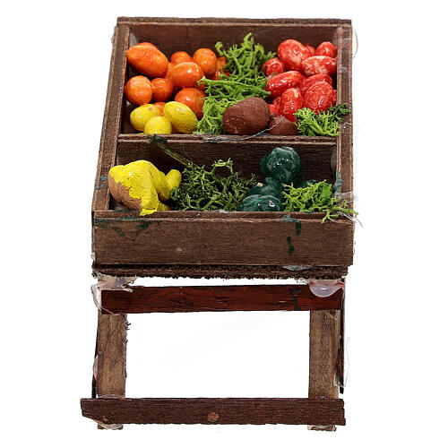 Mesa de madera con verduras terracota belén 1