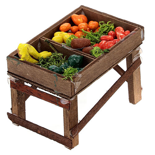 Mesa de madera con verduras terracota belén 2
