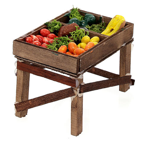 Mesa de madera con verduras terracota belén 5