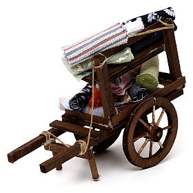Décor crèche chariot bois avec tissus