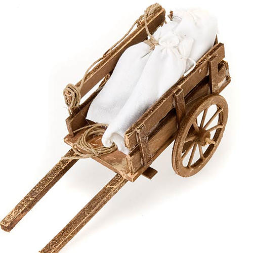 Neapolitan set accessory handcart wood with sacks 2
